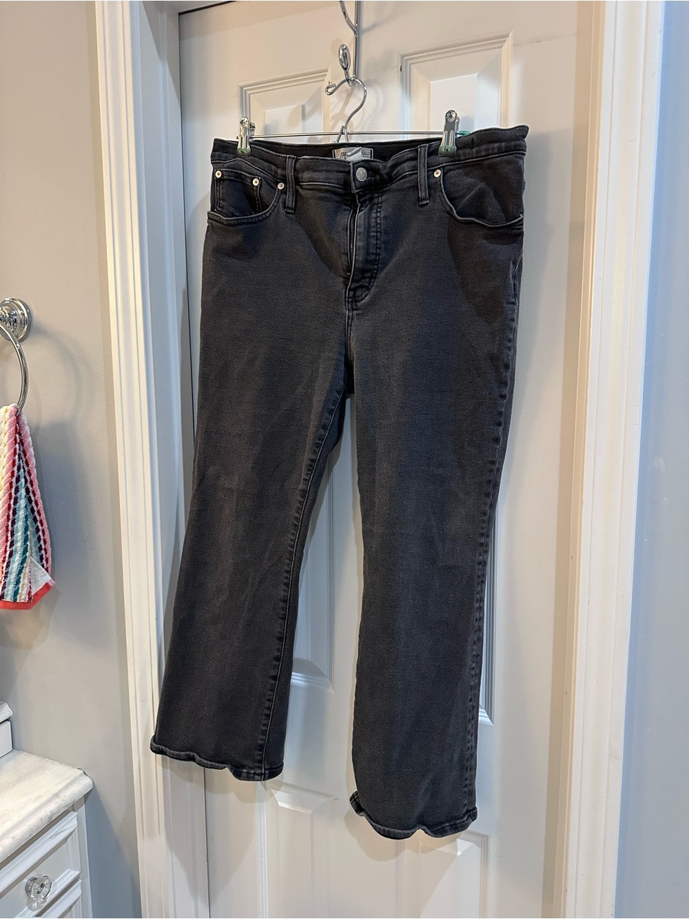 Madewell Black Cropped Straight-Leg Jeans